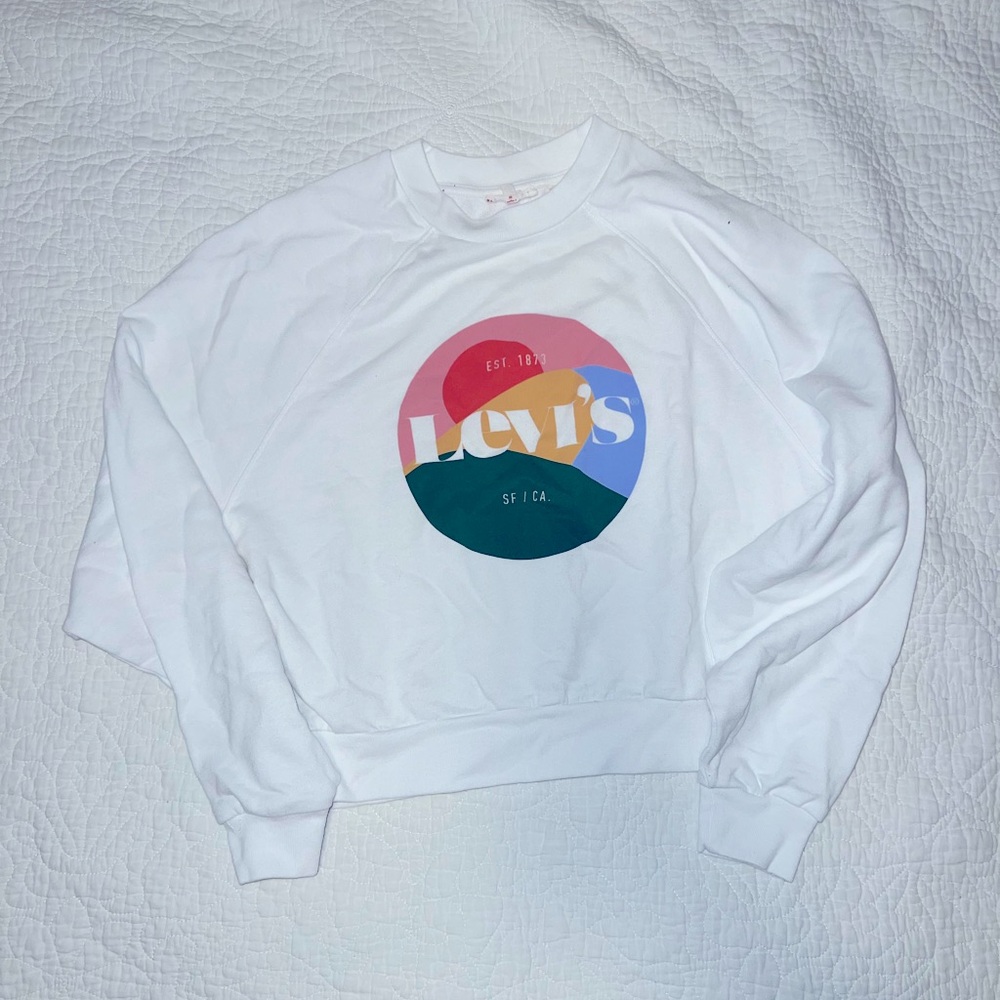 Levi's Classic White Sweatshirt cropped